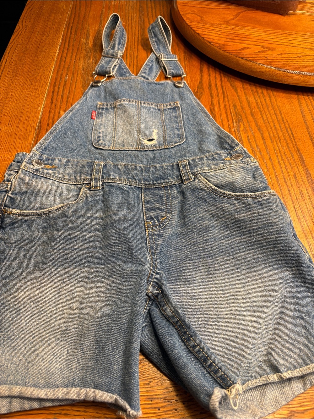 Levi's Blue Denim Short Overalls